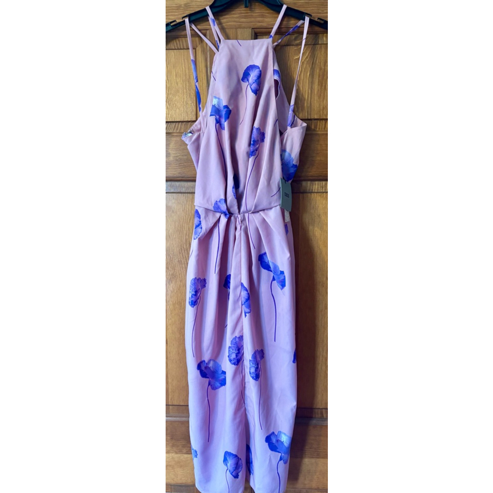 ASOS Lilac Floral Halter Midi Dress w/ Pockets Size 2 NWT - Picture 2 of 7